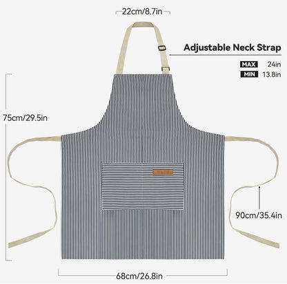 NLUS 2 Pack Kitchen Cooking Aprons, Adjustable Bib Soft Chef Apron - Image 2