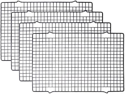 Tebery 4 Pack Black Heavy-Duty Wire Cooking Rack Baking Racks, Nonstick Baking by Tebery