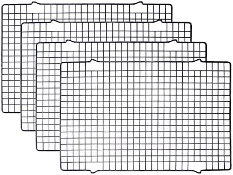 Tebery 4 Pack Black Heavy-Duty Wire Cooking Rack Baking Racks, Nonstick Baking by Tebery