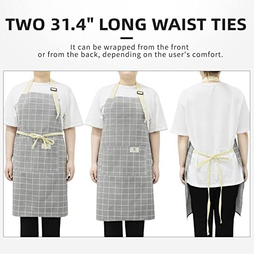 NLUS 2 Pack Kitchen Cooking Aprons, Adjustable Bib Waterproof Chef Apron - Image 6