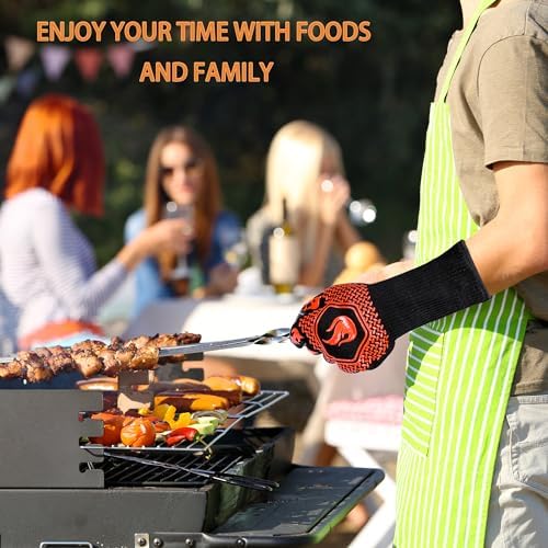 BBQ Fireproof Gloves, Grill Cut-Resistant Gloves 1472°F Heat Resistant Gloves - Image 6