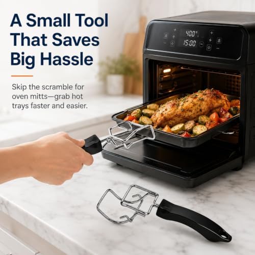 2 Pack Air Fryer Convection Toaster Oven Tray Extractor -Oven Food Scald - Image 6