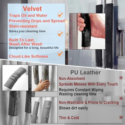 Volecy Refrigerator Handle Covers, Washable Velvet Appliance Door Handle Covers - Image 4