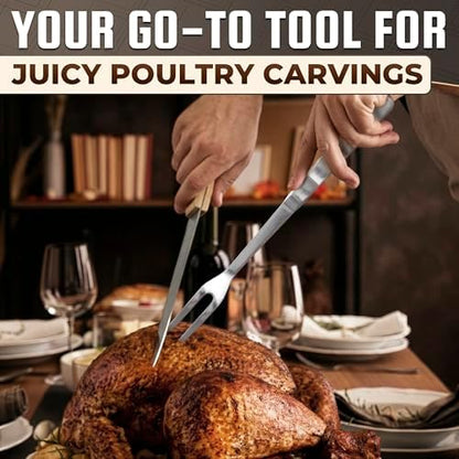 Meat Fork 2 Prongs, 11 In, 430 Stainless Steel, - Image 6