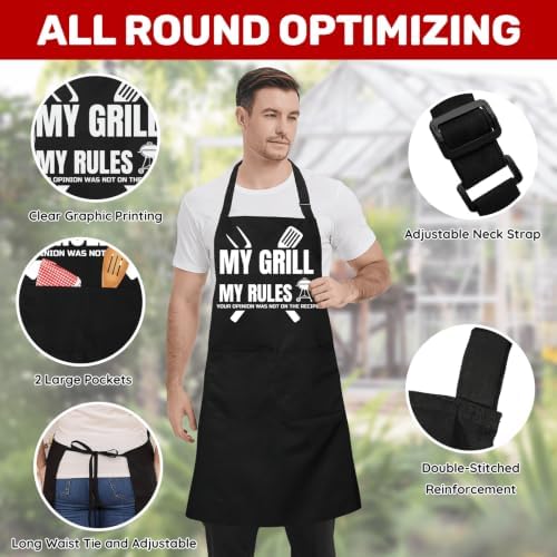 Funny Black Waterproof BBQ Chef Bib Aprons - Image 6