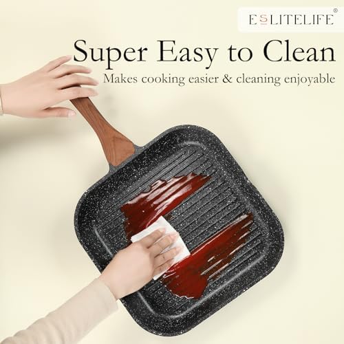 ESLITE LIFE Nonstick Grill Pan for Stove Tops, Versatile Griddle - Image 6