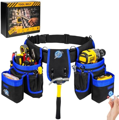 Tool Belt with 4 D-Rings, 27-Pockets Tool Belts by LEFOR%C2%B7Z