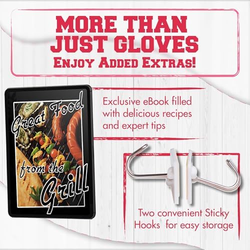 KITCHEN PERFECTION XL Silicone Smoker BBQ Gloves Heat Resistant Oven Mitts - Image 5