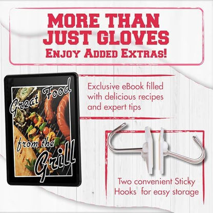 KITCHEN PERFECTION XL Silicone Smoker BBQ Gloves Heat Resistant Oven Mitts - Image 5