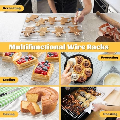 P&P CHEF 15.3" x 11.25" Cooling Baking Wire Racks Pack of 2 - Image 7