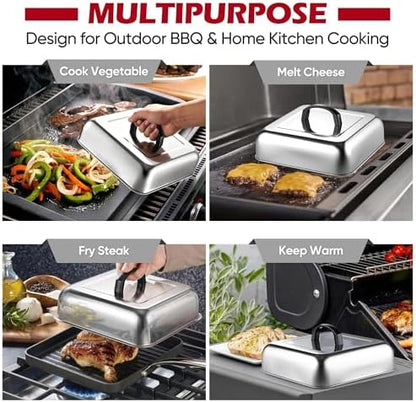 Joyfair Griddle Basting Cover 2 Pack, 10” Melting Dome Barbecue Tool Sets - Image 7