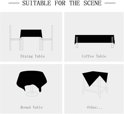 Pahajim Rustic Linen Tablecloth Cotton Rectangle Table Cloth for Kitchen Dining with Tassel Plaid Waterproof Tablecloths Square,55''x55'',4 Seats