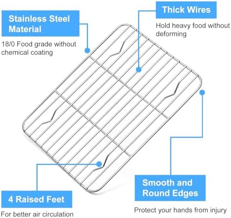 P&P CHEF 9.7" x 7.3" Cooling Baking Wire Racks Pack of 2 - Image 3