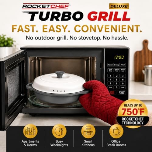 Turbo Grill Deluxe Microwave Grill Pan, Vented Lid - Image 7