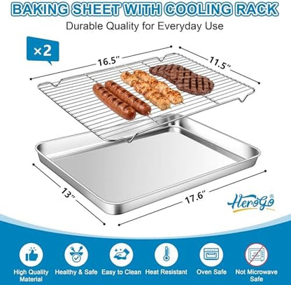 Herogo Stainless Steel Half Sheet Baking Pan - Image 2