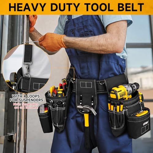 LEFOR·Z Tool Belt with 4 D-Rings, 27-Pockets Tool Belts - Image 6