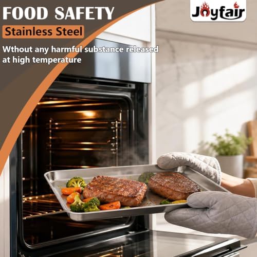 12.5" Baking Sheet Pan, Joyfair Stainless Steel Toaster Oven Trays - Image 4