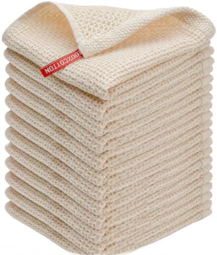 100% Cotton Waffle Weave Kitchen Dish Cloths, Ultra Soft Absorbent Quick Drying by FreeNook