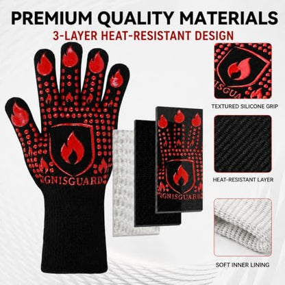 BBQ & Grill Gloves, Heat Resistant Oven Mitts - Image 6