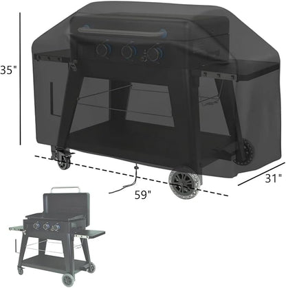 Pit Boss Grill Cover for Pit BOSS 3-Burner Ultimate Griddle Pitboss, Griddle Cover Waterproof Grill Covers Outdoor - 59" L×31" W×35" H