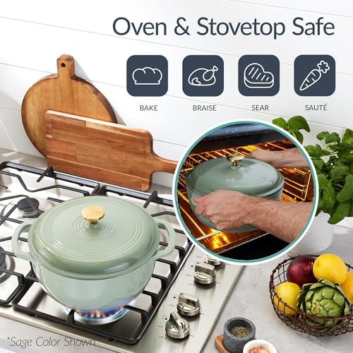 Best Choice Products 6-Piece Cast Iron Cookware Set, Ceramic Coated 6Qt Dutch - Image 6