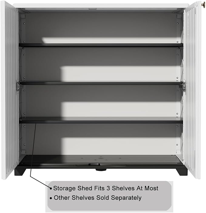 Outdoor Storage Cabinet Waterproof, 60 Gallon Resin Outdoor Storage Shed - Image 7