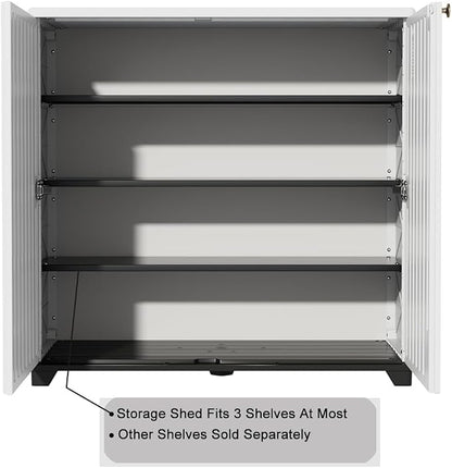 Outdoor Storage Cabinet Waterproof, 60 Gallon Resin Outdoor Storage Shed - Image 7