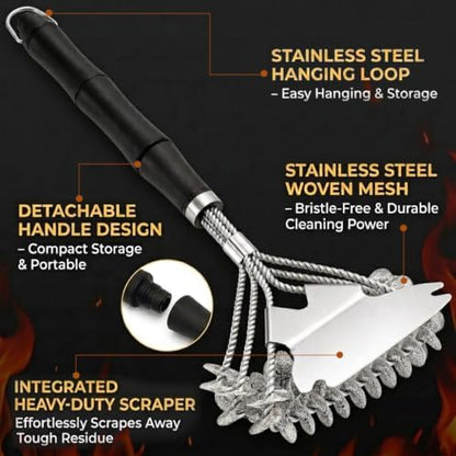 Grill Brush Bristle Free Stainless Steel Scraper - Image 5