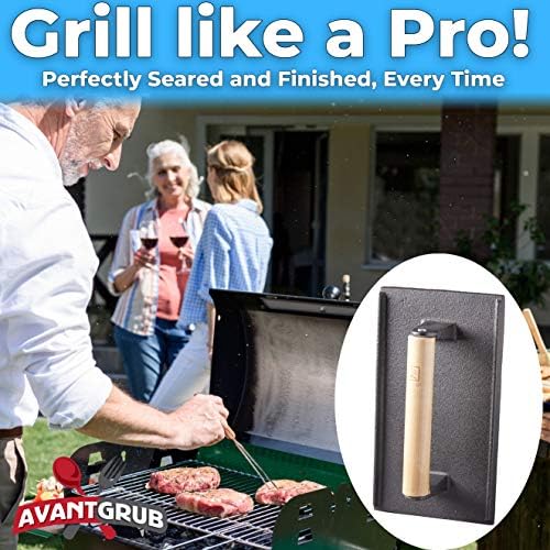 Pro Grade, Pre Seasoned Cast Iron Grill Weight 3Pk. Heavy Duty Steak and Burger - Image 2