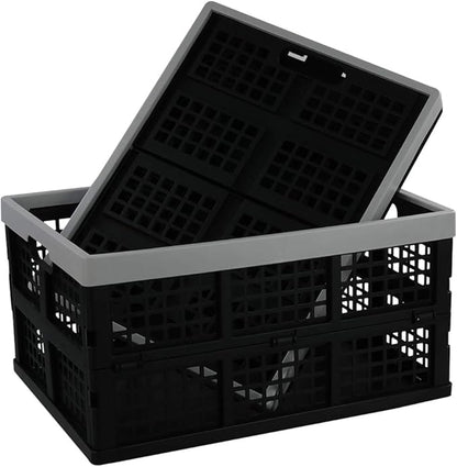 34-Liter Collapsible Storage Crates/Stackable Storage Container Basket, Set of 4