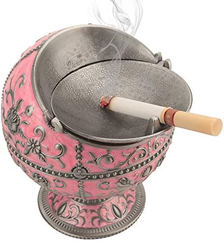 Windproof Ashtray with Lid for Cigarettes Metal Portable Cigar Ashtray Odor - Image 3