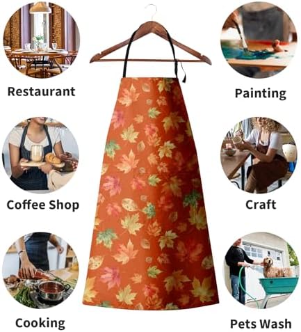 Fall Maple Leaf Apron for Women and Men Waterproof Kitchen Aprons - Image 3