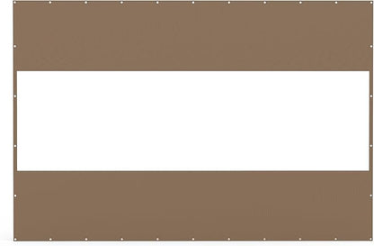 Domi Heavy Duty Outdoor Clear Panel Curtain, 18 oz Waterproof PVC Polyester Curtain, Weather Resistant & Tearproof for Patios, Gazebos, Pergolas, Privacy Screen (8'H x 12'W, Brown)