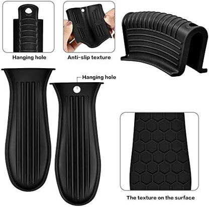 4 Pack Silicone Hot Handle Holder Cover, Silicone Pot Holders Heat Resistant - Image 3