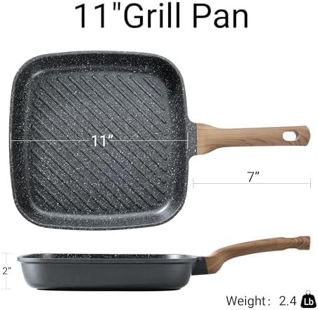 CAROTE 11 Inch Nonstick Grill Pan - Image 2