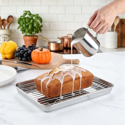 Homikit 10x8 Inch Small Stainless Steel Baking Sheet - Image 4