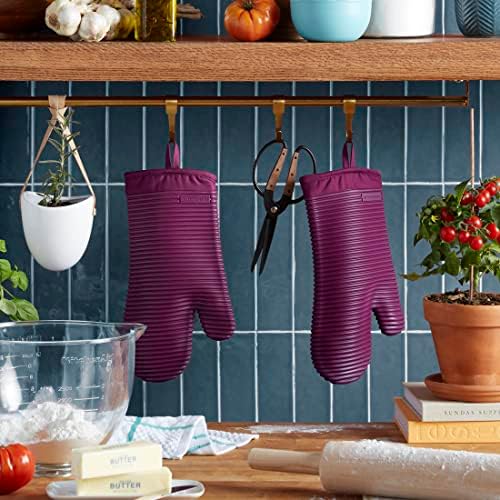 KITCHENAID Ribbed Soft Silicone Oven Mitt 2-Pack Set - Image 2