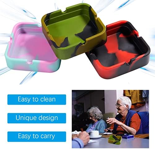 hitsuki Silicone Ash Tray Sets 3Pcs Cool Outdoor Ashtrays - Image 2