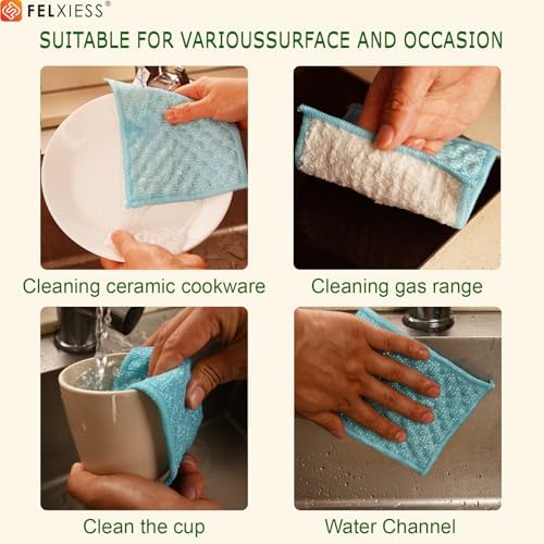 Blue Microfiber Scrubbing Pads, Non-Scratch - Image 3
