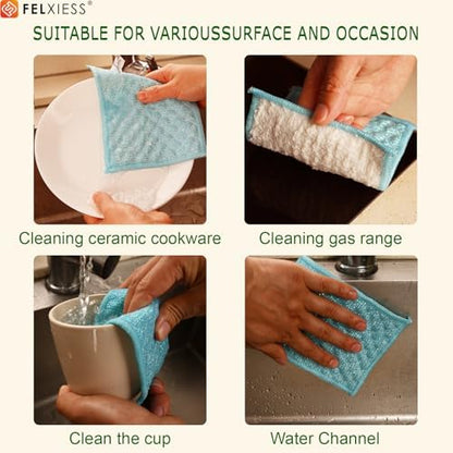 Blue Microfiber Scrubbing Pads, Non-Scratch - Image 3