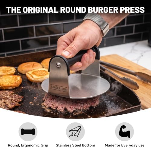 Burger Iron - the Orginal Burger Smasher, Heavy Duty 6 Inch Burger Press - Image 4