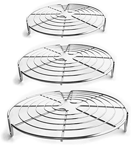 KITCHENATICS Round Cooling Rack Stainless Steel Steamer Rack Set of 3 by KITCHENATICS