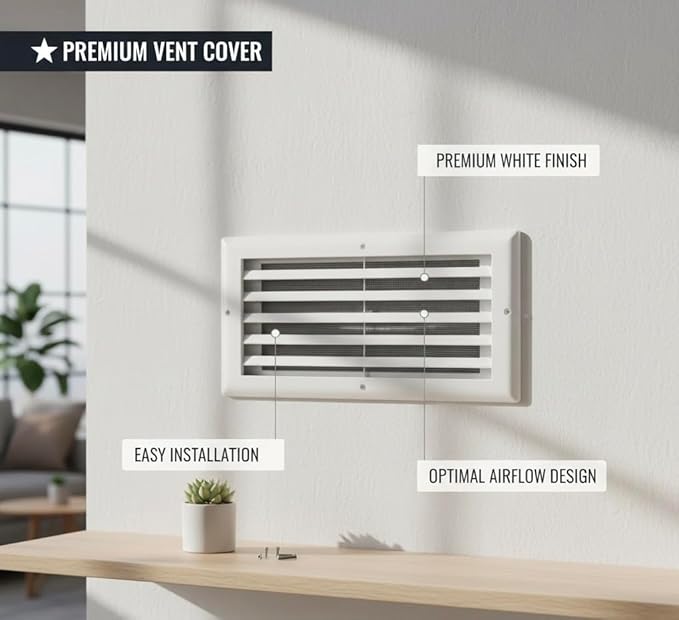 Premium 10" X 4" [Duct Opening] Linear Aluminum Bar Return Air Grille - White - White [Outer Dimensions: 12" W x 6" H] – for Ceiling, Wall Use