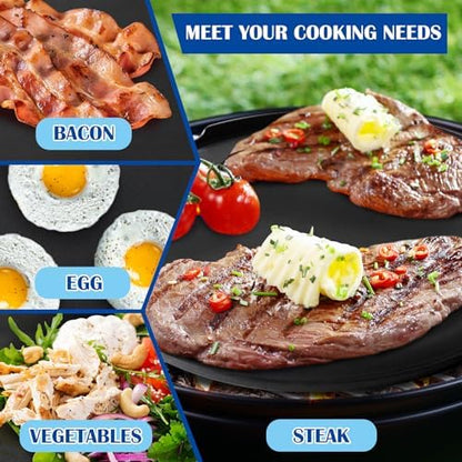 18" Round Cast Iron Griddle for Oklahoma Joe's & More Charcoal Kettle Grill - Image 4