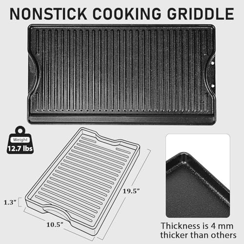 Utheer 19.5x10.5 Reversible Cast Iron Griddle - Image 2