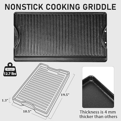 Utheer 19.5x10.5 Reversible Cast Iron Griddle - Image 2