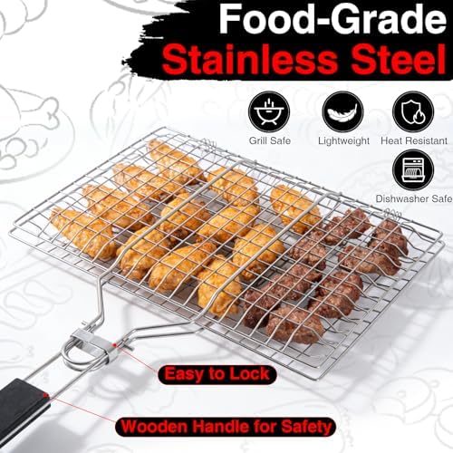 Grill Basket Set – Stainless Steel Folding BBQ Basket - Image 3