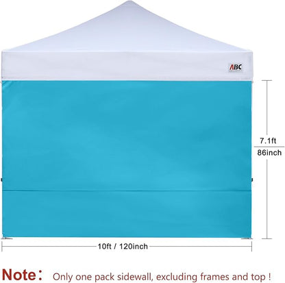 ABCCANOPY Instant Canopy SunWall 10x10 FT, 1 Pack Sidewall Only, No Frame or Top, Sky Blue