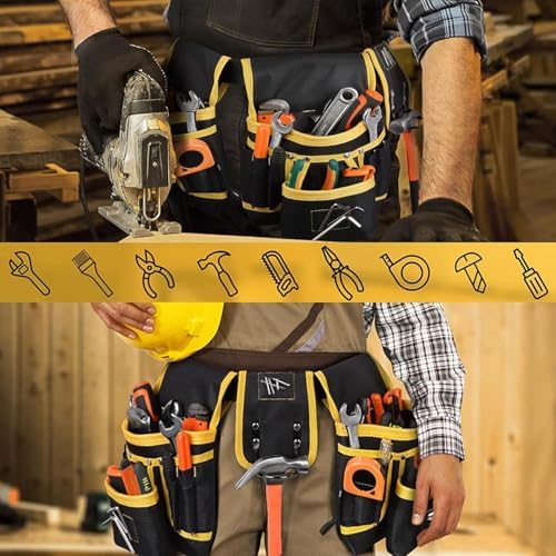 Tool Belt with 27 Pockets and 3 Magnetic Zones, Freely-Combinable Toolbelt - Image 2