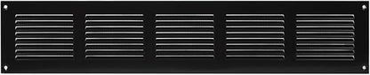 Repa Market Air Vent Cover 20x4 Inch (Outer Dimensions) Black Galvanized Steel Louvered Grill Cover with Mesh Screen/Wall or Ceiling Vent/HVAC Register for Indoor and Outdoor Ventilation